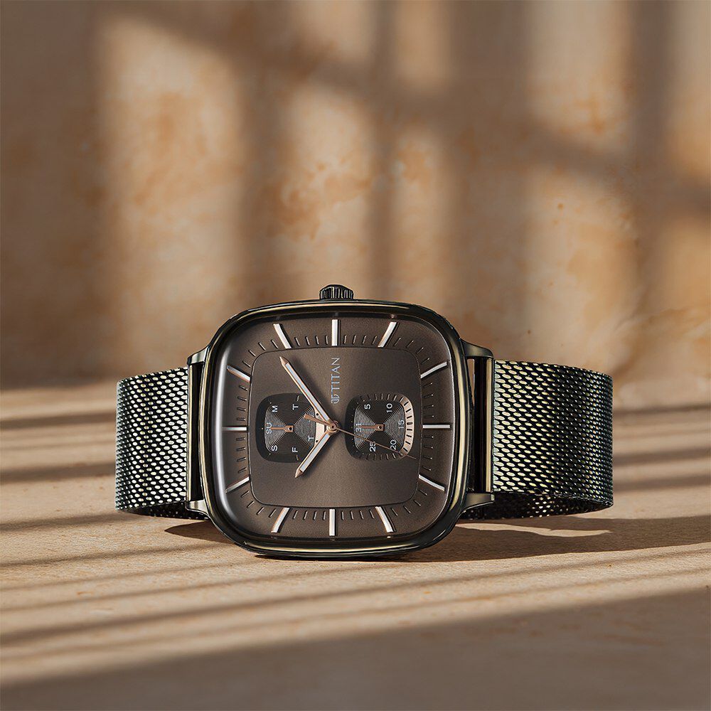 Buy Online Titan Avant Garde Quartz Multifunction Brown Dial With