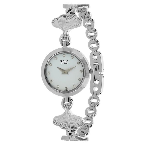 Titan Raga Foliage Silver Dial Women Watch With Metal Strap - image number 1