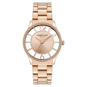 Kenneth Cole Quartz Analog Rose Gold Dial Stainless Steel Strap Watch for Women