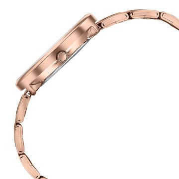 Sonata Poze Quartz Analog Pink Dial Rose Gold Colour Stainless Steel Strap Watch For Women