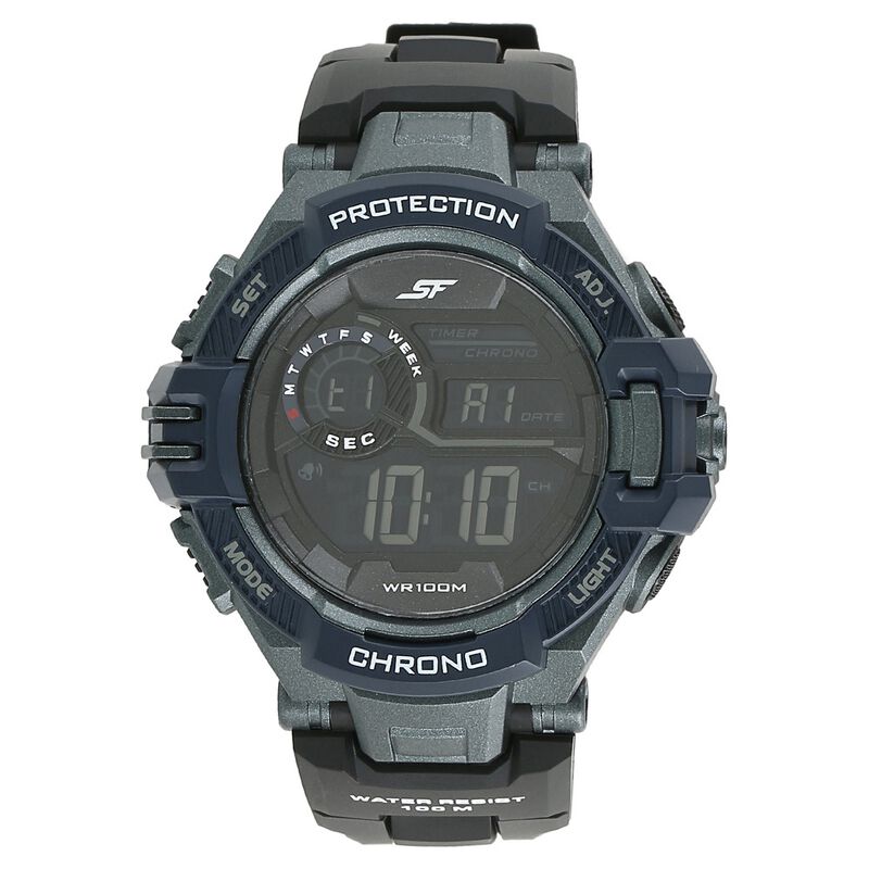 SF Super Fibre Digital Dial Plastic Strap Watch for Men