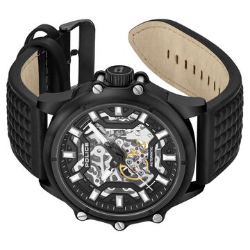 Police Men's Luang KL Rahul Edition Automatic Watch Textured Leather Strap Watch