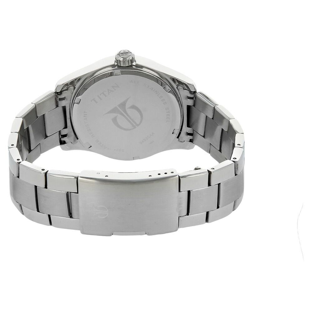 Buy Online Titan Quartz Analog Silver Dial Stainless Steel Strap Watch for Men nm9493sm01 Titan