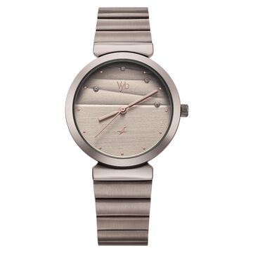 Fastrack Vyb Charmer Quartz Analog Grey Dial Metal Strap Watch For Girls