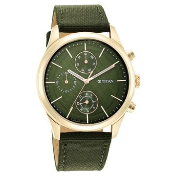 Titan Neo Splash Green Dial Quartz Analog with Date Fabric Strap watch for Men