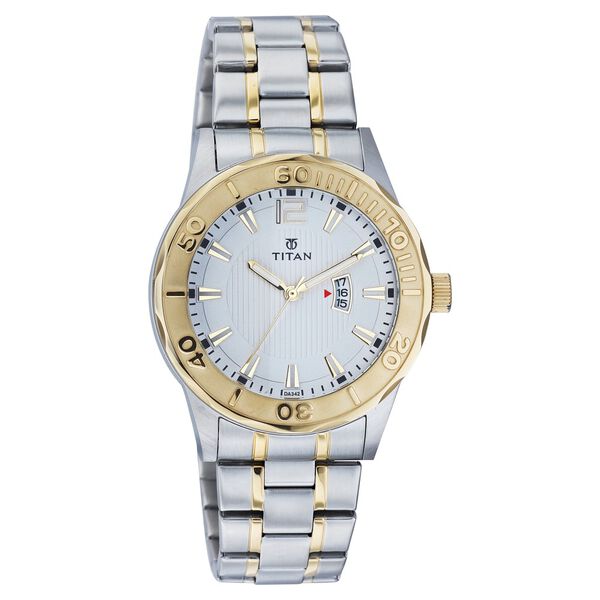 Titan Quartz Analog with Date White Dial Watch for Men - image number 0
