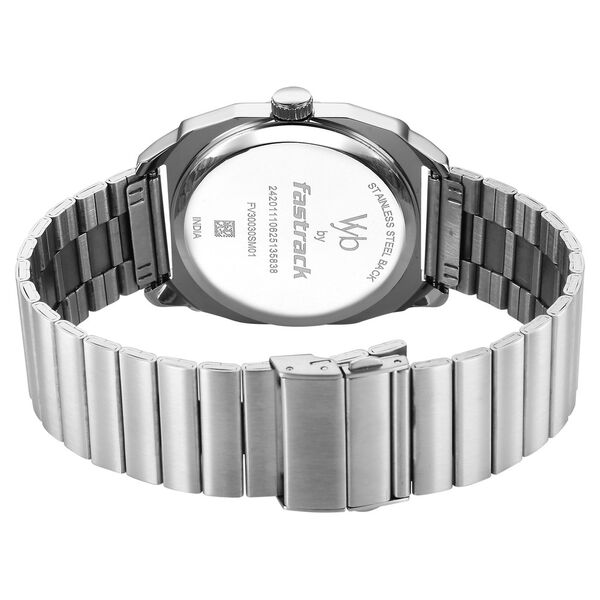 Vyb Drift By Fastrack Quartz Analog Blue Dial Silver Stainless Steel Strap Watch For Guys - image number 6