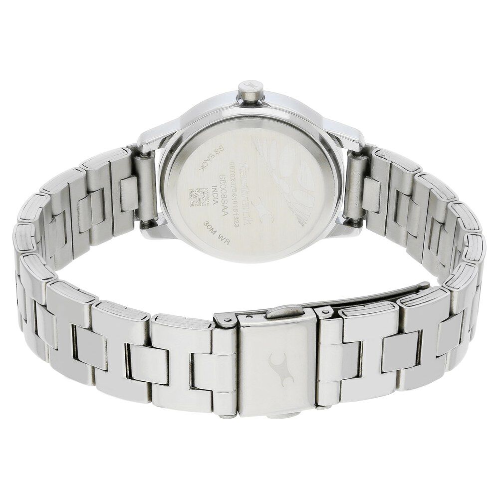 Buy Online Fastrack Fundamentals Quartz Analog Grey Dial Stainless Steel Strap Watch for Girls nr68008sm02 Titan