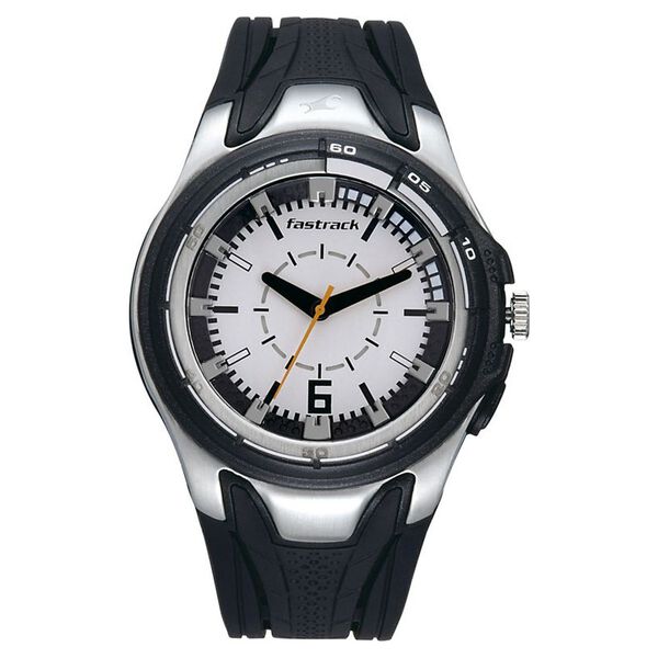 Fastrack Quartz Analog White Dial Plastic Strap Watch for Guys - image number 0