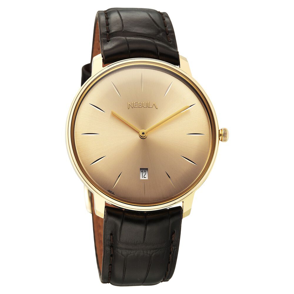 スレンダートーン Buy Online Titan Nebula Lustre 18 KT Gold Quartz Analog with
