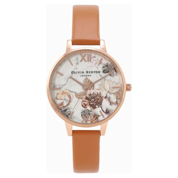 Olivia Burton Quartz Analog White Dial Leather Strap Watch for Women - image number 0