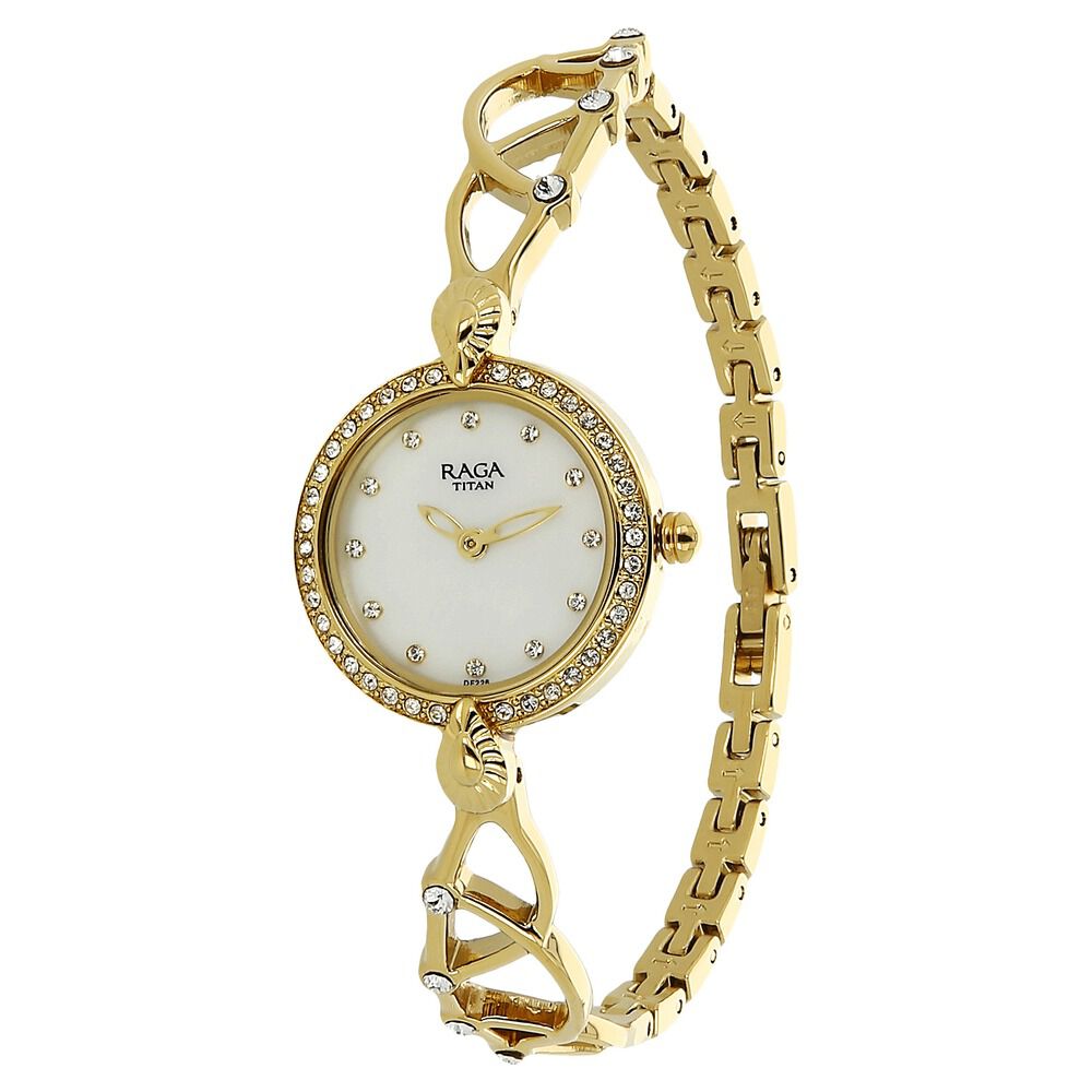 Titan Raga Moonlight Mother of Pearl Dial Women Watch With Metal Strap