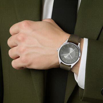 Titan Men's Urban Edge Lustrous Olive Dial Leather Watch