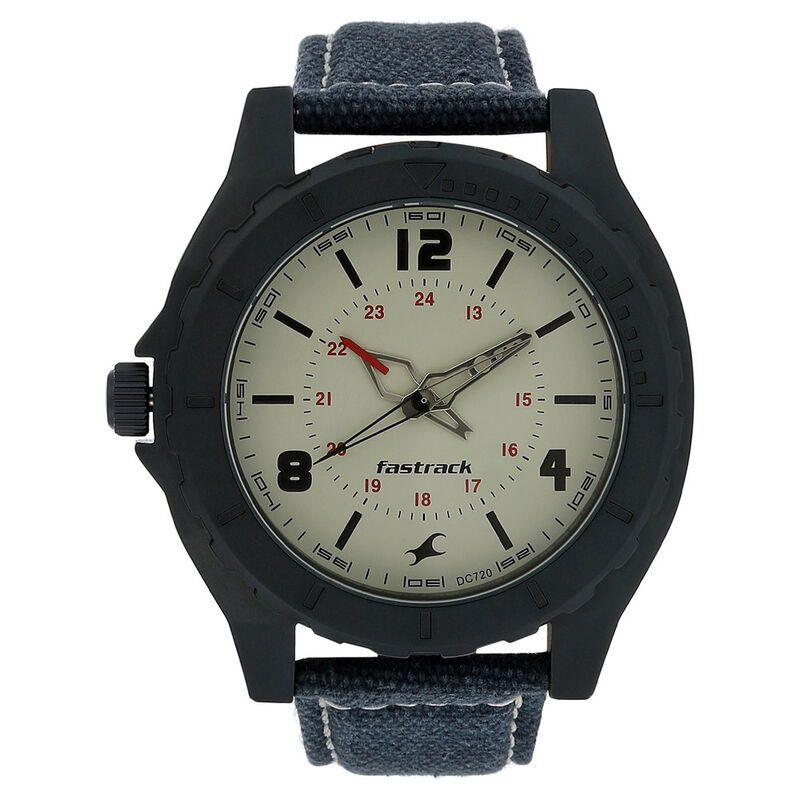 Fastrack Explorer Quartz Analog Grey Dial Canvas Strap Watch for Guys