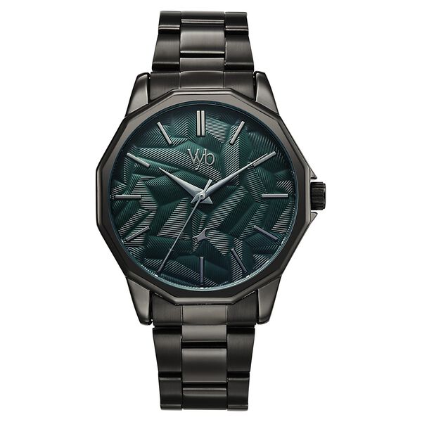 Vyb Drift By Fastrack Quartz Analog Green Dial Black Stainless Steel Strap Watch For Guys - image number 0