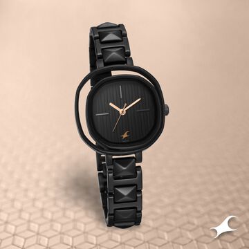 Fastrack Opulence Quartz Analog Black Dial Metal Strap Watch for Girls