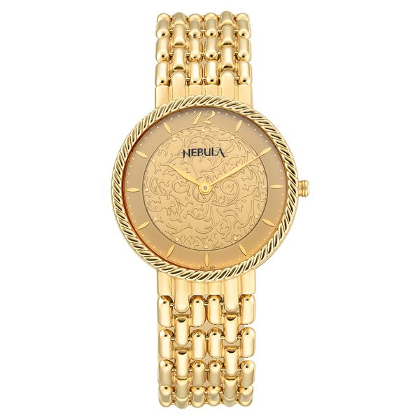 Titan Nebula Vintage 18k Gold Analog Rice Grain Strap Watch for Men - image number 1