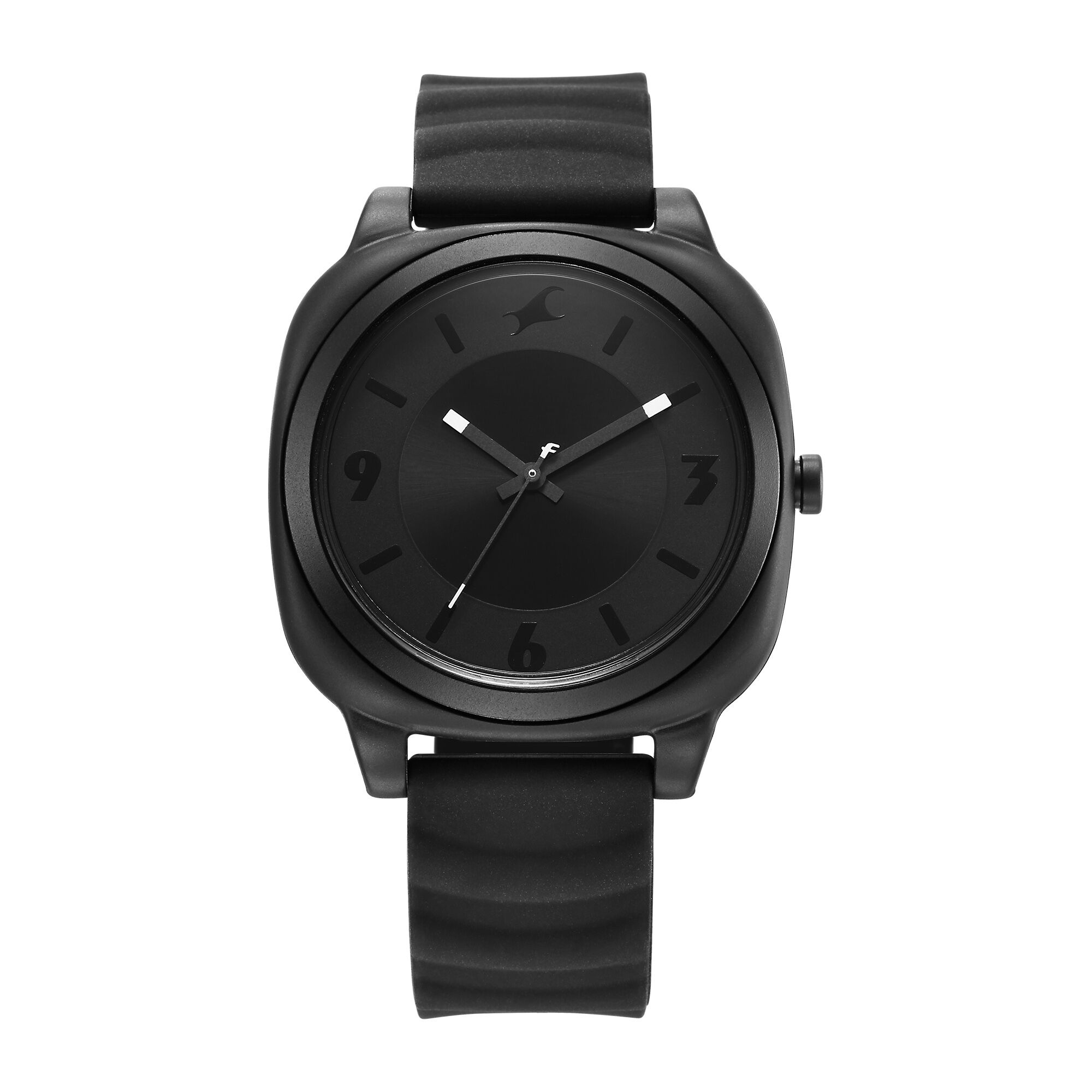 Fastrack black dial silicone strap watch top