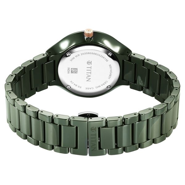Titan Regalia Ceramics Quartz Analog Green Dial Green Color Ceramic Strap Watch For Men - image number 4