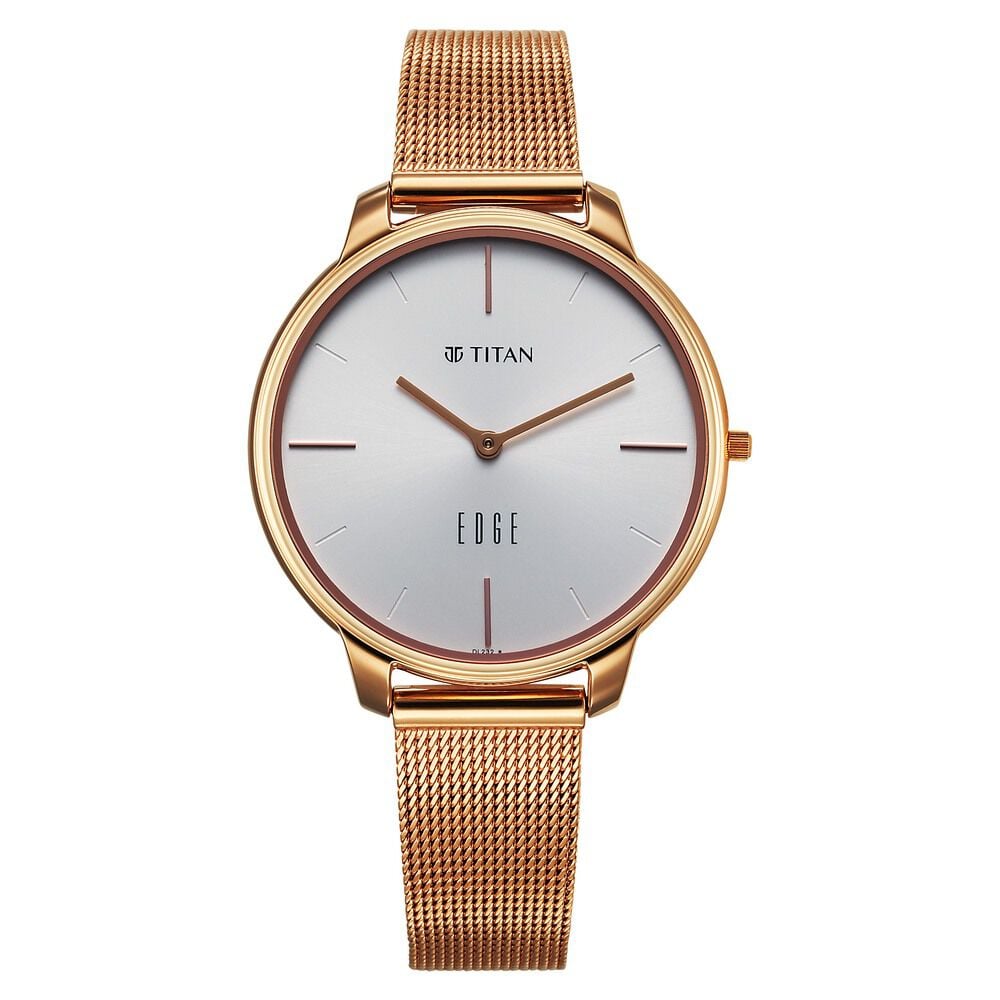 Titan Edge White Dial Analog Stainless Steel Strap watch for Women-image-0