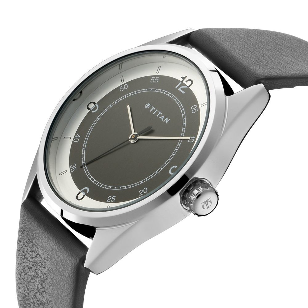 Titan nk1584sl04 leather deals analog men's watch
