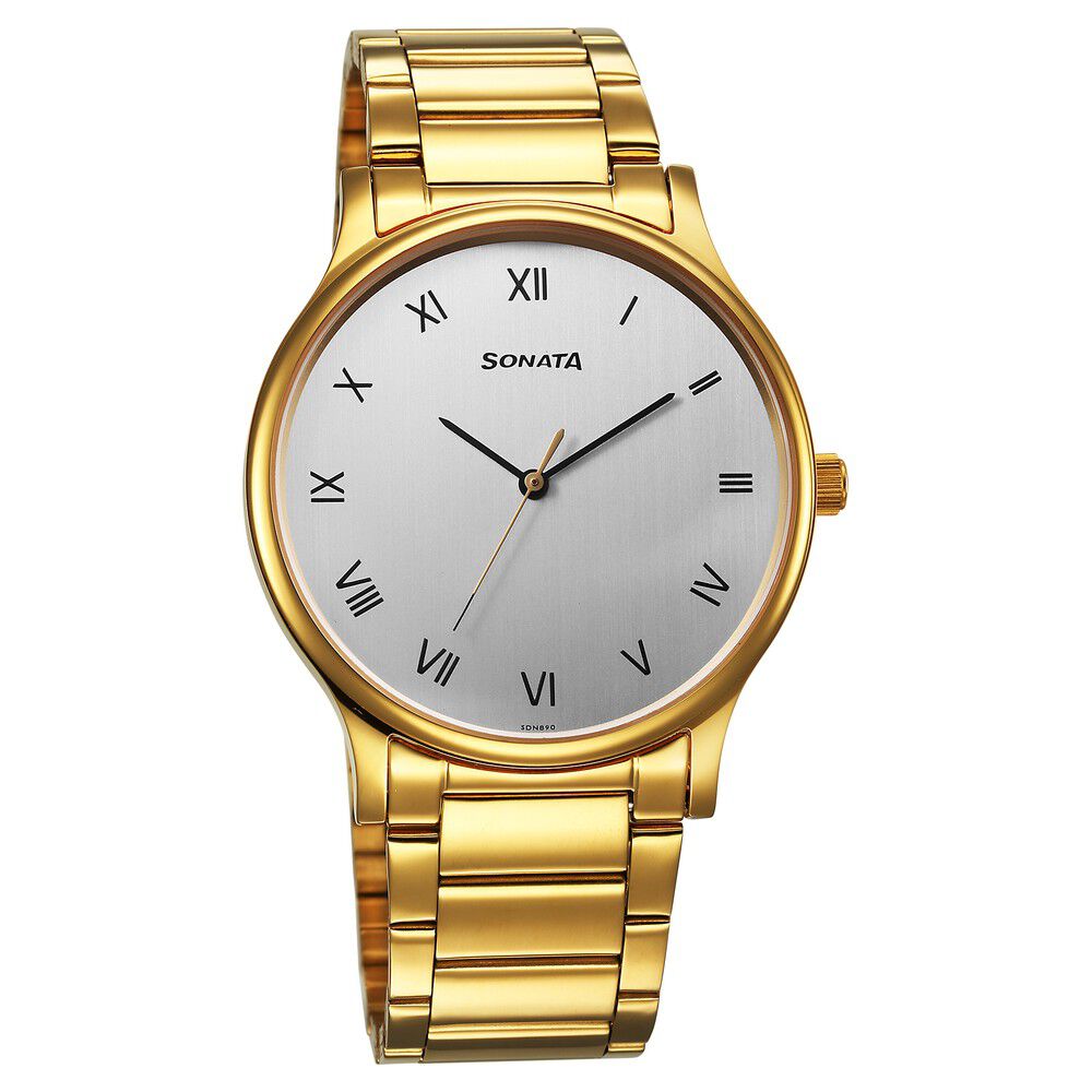 Buy Online Sonata Quartz Analog Silver Dial Watch for Men