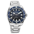 Titan Zero Hour Diver's 300m Automatic Analog with Blue Dial Silver Stainless Steel & Blue FKM Strap Watch for Men - image number 2