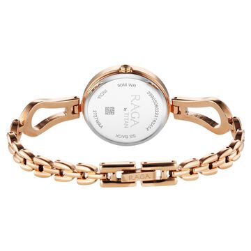 Titan Raga Quartz Analog Rose Gold Dial Rose Gold Metal Strap Watch For Women