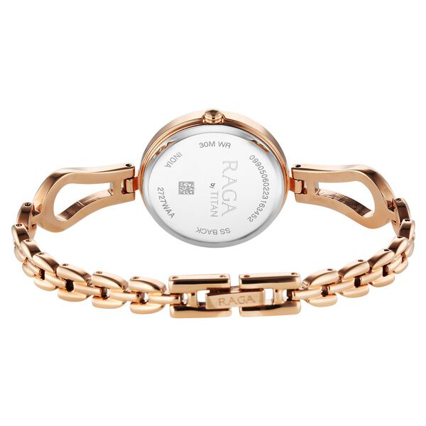 Titan Raga Quartz Analog Rose Gold Dial Rose Gold Metal Strap Watch For Women - image number 4