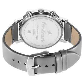 Fastrack Kronos Multifunction Grey Dial Leather Strap Watch for Guys