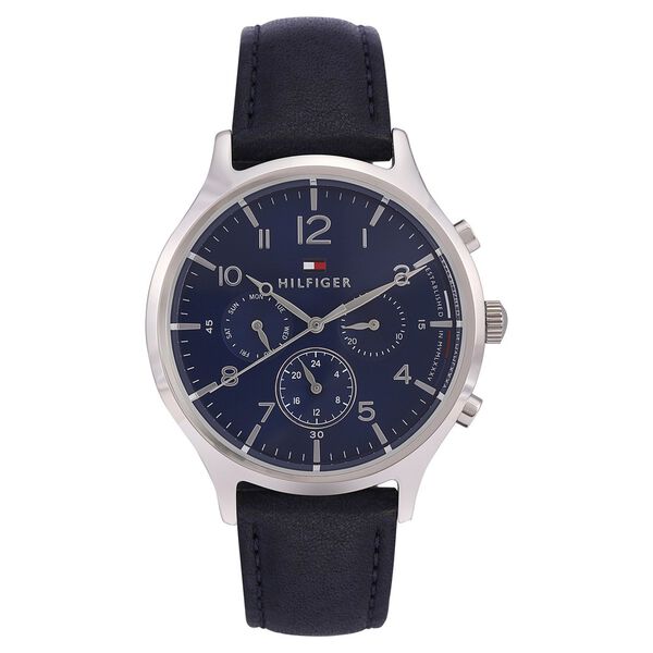 Tommy Hilfiger Quartz Multifunction Blue Dial Leather Strap Watch for Women - image number 0