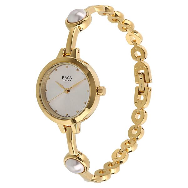 Titan Quartz Analog White Dial Metal Strap Watch for Women - image number 1