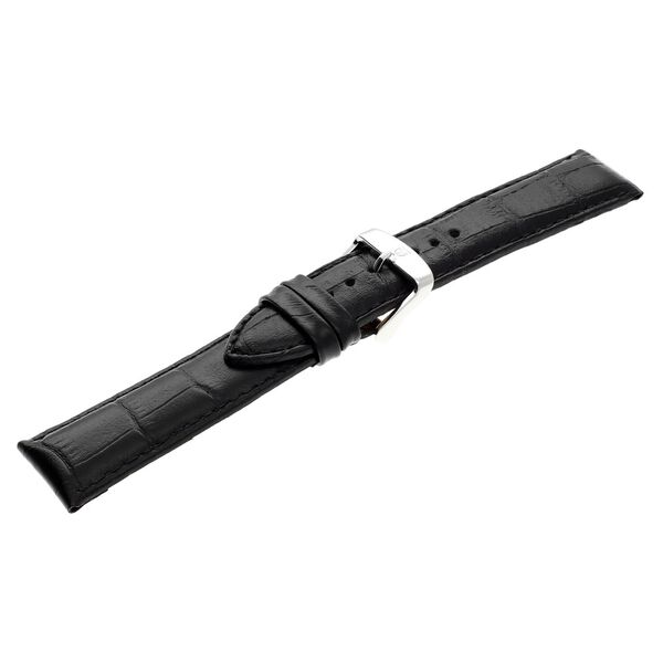 22 mm Black Genuine Leather Straps for Men - image number 3