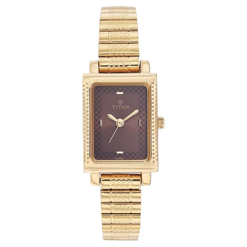 Titan Quartz Analog Brown Dial Watch for Women
