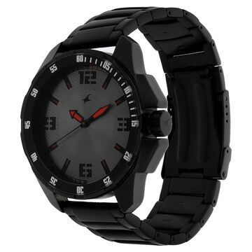 Fastrack Quartz Analog Grey Dial Stainless Steel Strap Watch for Guys