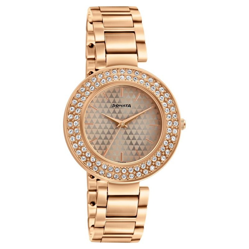Sonata Blush It Up Rose Gold Dial Women Watch With Stainless Steel Strap - image number 1