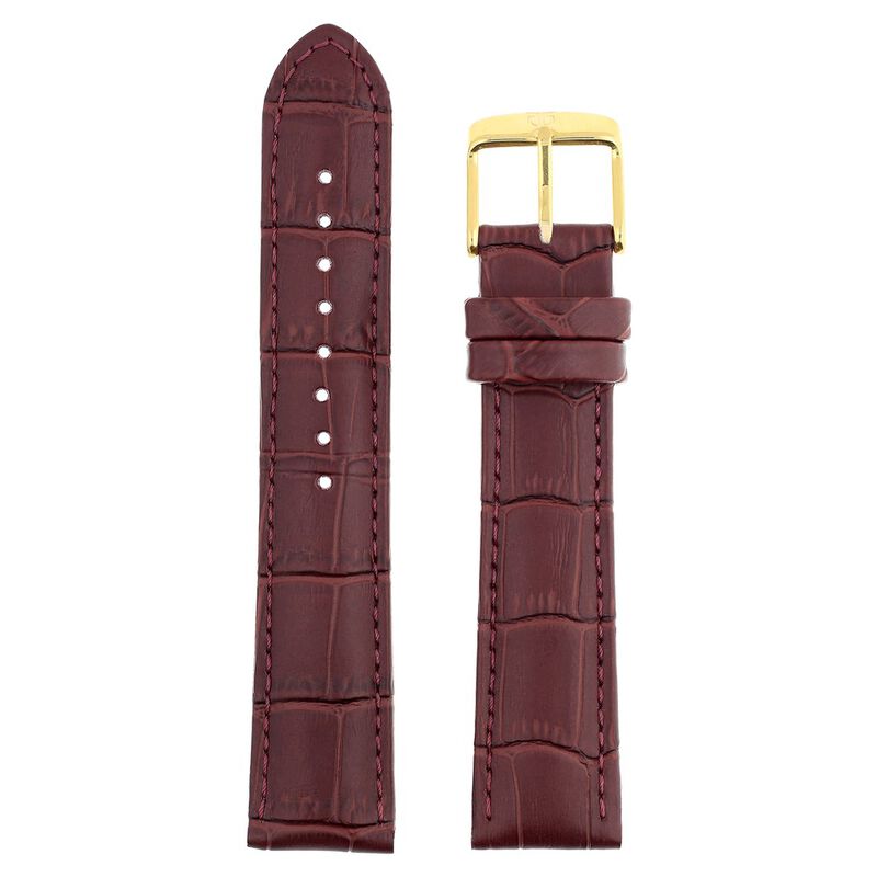 20 mm Burgundy Genuine Leather Straps for Men - image number 0