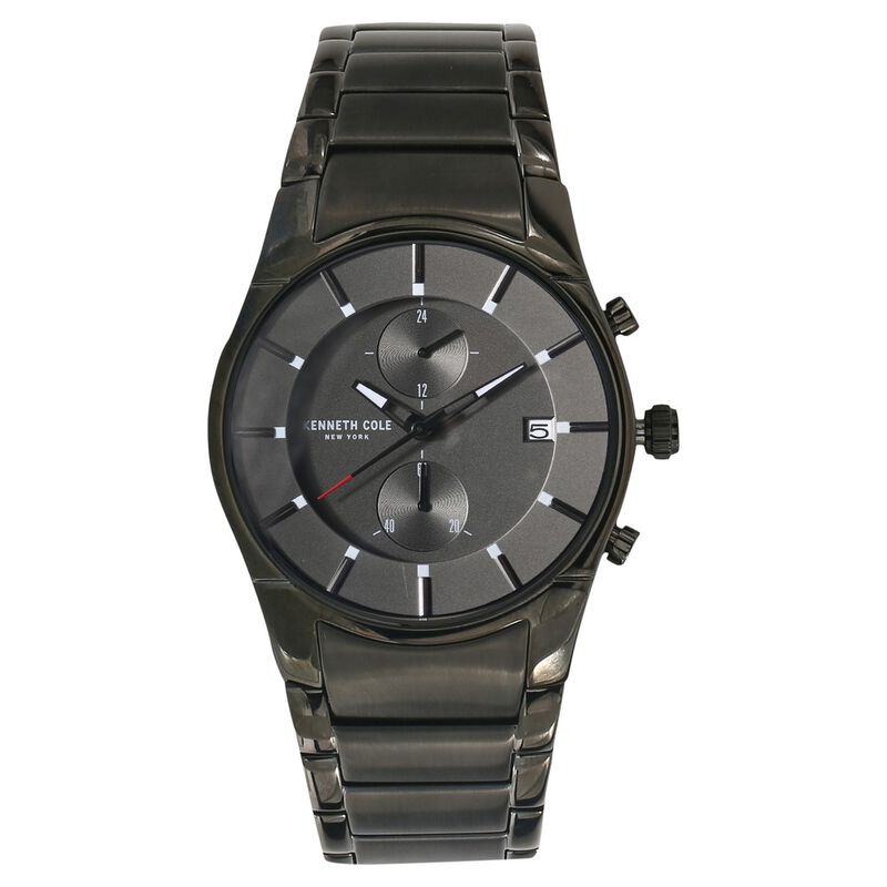 Kenneth Cole Quartz Chronograph Grey Dial Metal Strap Watch for Men