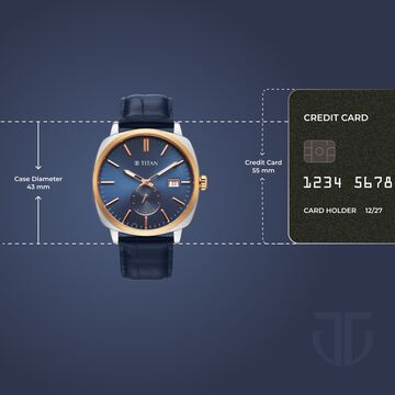 Titan Classique Suave Analog with Blue Dial Blue Leather Strap Watch for Men