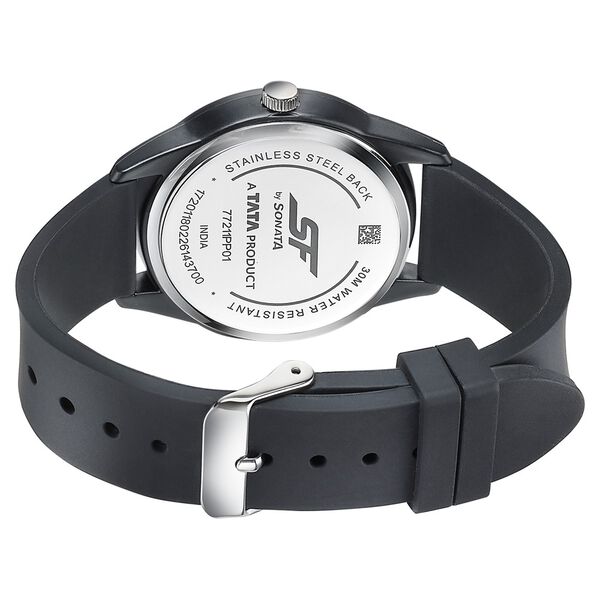 Sonata SF Field watch Quartz Analog Black Dial Black Silicone Strap Watch For Men - image number 5