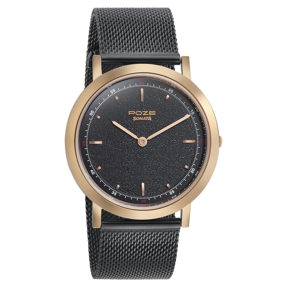 Buy Online Sonata Poze Quartz Analog Grey Dial Stainless Steel Strap Watch for Men sp70008km01 p Titan