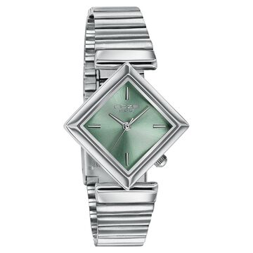 Poze By Sonata Quartz Analog Green Dial Silver Metal Strap Watch For Women