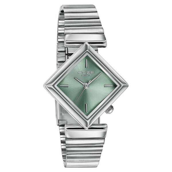 Poze By Sonata Quartz Analog Green Dial Silver Metal Strap Watch For Women - image number 2