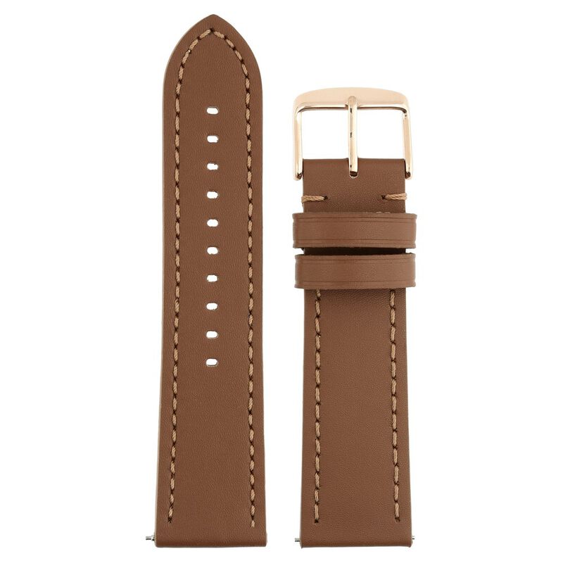 24 mm Brown Genuine Leather Strap for Men - image number 0