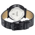 Sonata Sleek Black Dial Silver-Tone Leather Strap Watch - image number 5