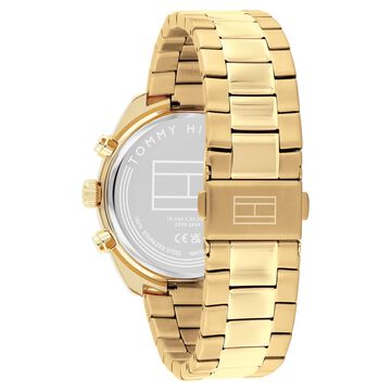 Tommy Hilfiger Quartz Chronograph Green Dial Golden Stainless Steel Strap Watch For Men