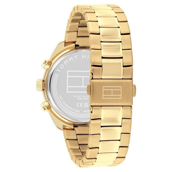Tommy Hilfiger Quartz Chronograph Green Dial Golden Stainless Steel Strap Watch For Men - image number 2