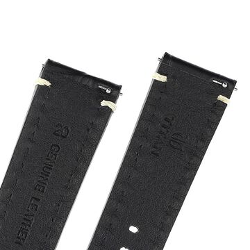 20 mm Black Genuine Leather Straps for Men