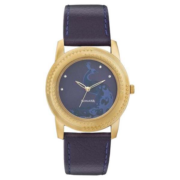 Sonata Quartz Analog Purple Dial Strap Watch for Women - image number 0