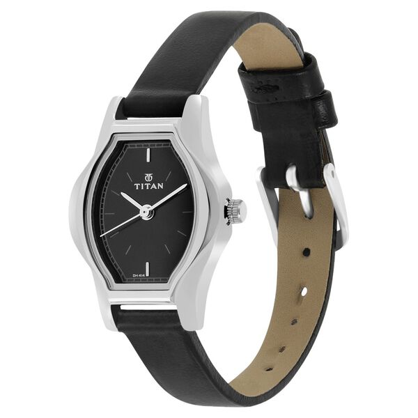 Titan Quartz Analog Black Dial Leather Strap Watch for Women - image number 2